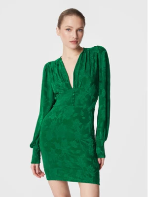 Gina Tricot Sukienka koktajlowa Jaquard 20274 Zielony Slim Fit