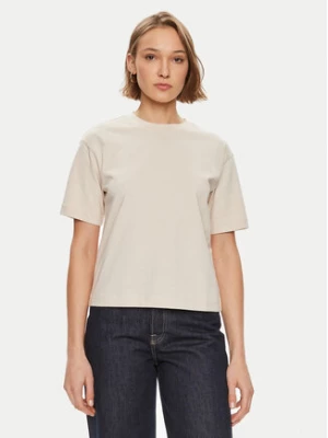 Gina Tricot T-Shirt Basic 10469 Beżowy Regular Fit