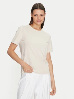 Gina Tricot T-Shirt Basic 17937 Beżowy Regular Fit