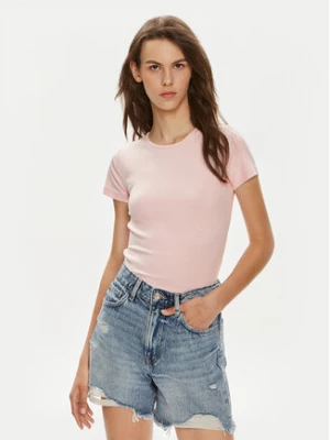 Gina Tricot T-Shirt Basic 17957 Różowy Slim Fit