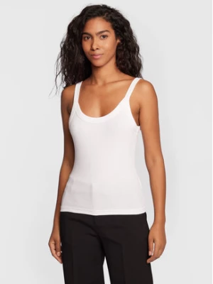 Gina Tricot Top Basic 14188 Biały Slim Fit