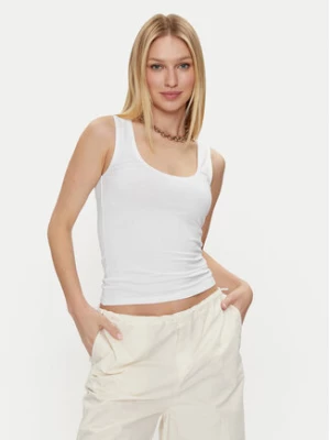 Gina Tricot Top Basic 22931 Biały Slim Fit