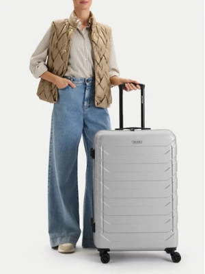 GINO ROSSI Walizka duża C-GIN-L-003-05-SILVER Srebrny