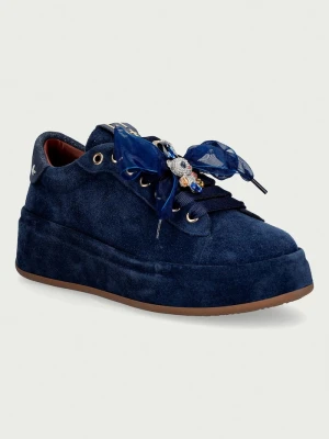 Gio+ Oliva sneakersy damskie zamszowe niebieski