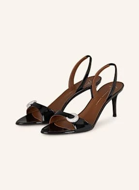 Giuseppe Zanotti Design Sandały Na Obcasie Doppiato Z Ozdobnymi Kamykami schwarz