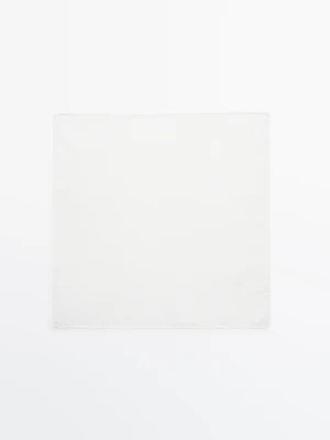 Gładka Apaszka Ze 100% Bawełny - Biały - Massimo Dutti - Male