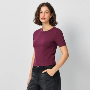 Gładka bordowo-fioletowa koszulka basic House