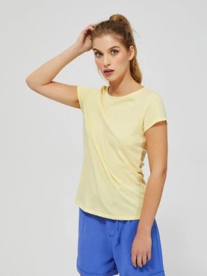 Gładka damska koszulka w kolorze żółtym Moodo