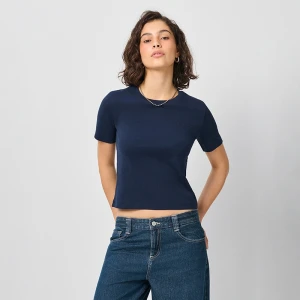 Gładka granatowa koszulka basic House