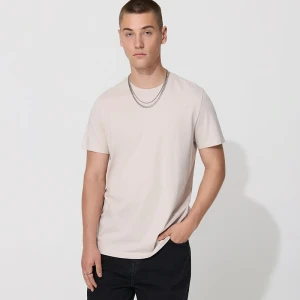 Gładka koszulka basic beżowa House