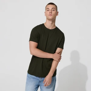 Gładka koszulka basic ciemnozielona House