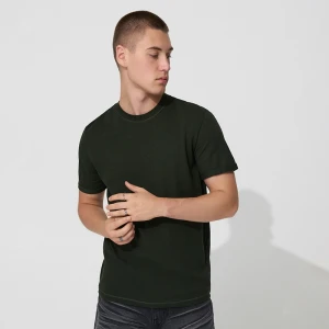 Gładka koszulka regular fit basic ciemnozielona House