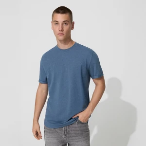 Gładka koszulka regular fit basic niebieska House