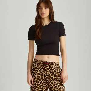 Gładka koszulka w prążki czarna House