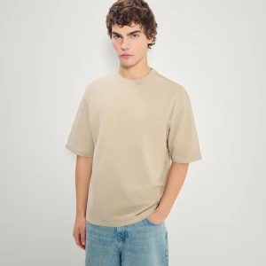 Gładka koszulka z okrągłym dekoltem beżowa House