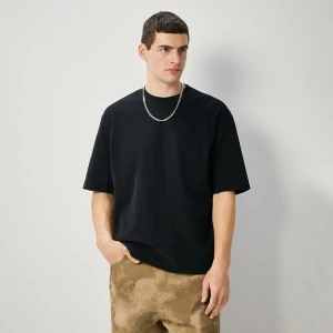 Gładka koszulka z okrągłym dekoltem czarna House