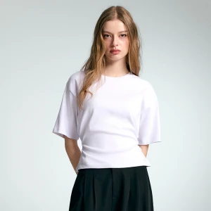 Gładka koszulka z taliowaniem biała House