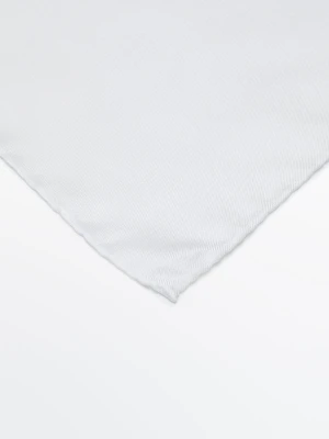 Gładka Poszetka Ze 100% Jedwabiu - Biały - Massimo Dutti - Male