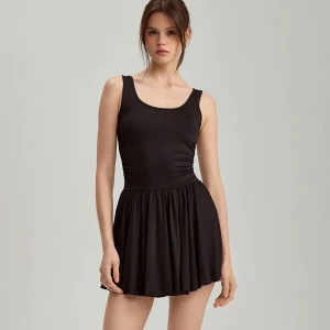 Gładka sukienka-kombinezon bez rękawów czarna House