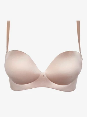 Gładki biustonosz bardotka bez fiszbin z push-upem - Naomi 01 POUPEE