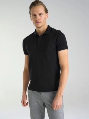 Gładki t-shirt polo w czarnym kolorze Pako Lorente