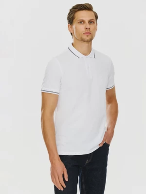 Gładki t-shirt polo w kolorze białym Pako Lorente