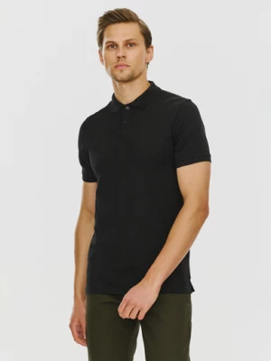Gładki t-shirt polo w kolorze czarnym Pako Lorente