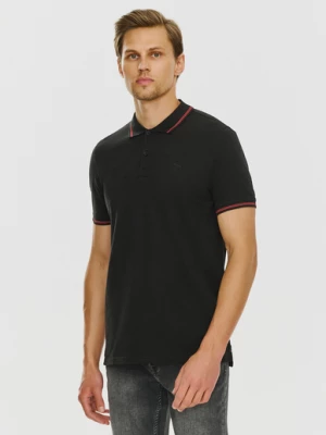 Gładki t-shirt polo w kolorze czarnym Pako Lorente
