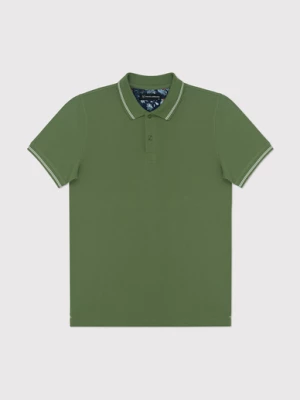 Gładki t-shirt polo w kolorze zielonym Pako Lorente