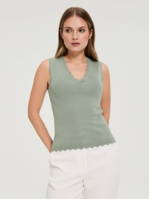 Gładki top oliwkowy Moodo