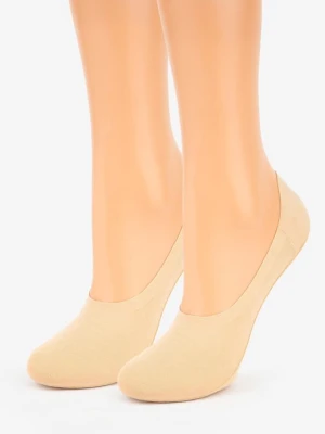 Zdjęcie produktu Gładkie beżowe stopki unisex z silikonem 2pak - Discreet MARILYN