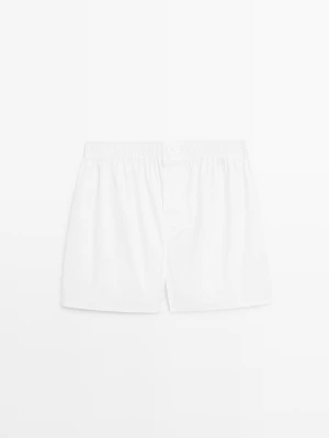 Gładkie Bokserki Ze 100% Bawełny - Biały - Massimo Dutti - Male