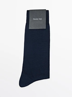Gładkie Eleganckie Skarpety - Granatowy - - Massimo Dutti - Mężczyzna