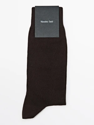 Gładkie Skarpetki Z Mieszanki Bawełny - Brązowy - Massimo Dutti - Male