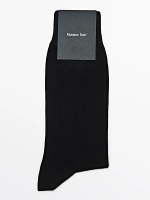 Gładkie Skarpetki Z Mieszanki Bawełny - Czarny - Massimo Dutti - Male