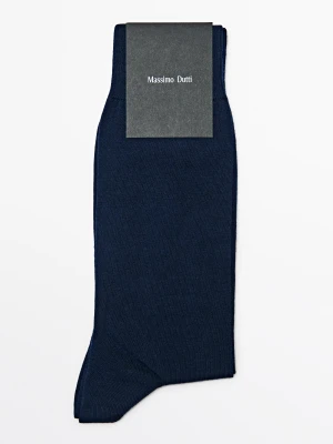 Gładkie Skarpetki Z Mieszanki Bawełny - Granatowy - Massimo Dutti - Male