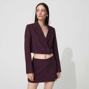 Gładkie spódnico-spodenki z delikatnym rozcięciem czekoladowe House