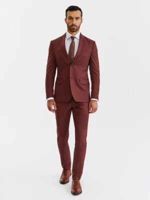 Gładkie spodnie garniturowe w kolorze brązowym Pako Lorente