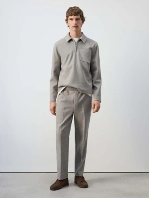 GŁADKIE SPODNIE JOGGER REGULAR FIT jasny / pastelowy szary - Mężczyzna - MANGO MAN