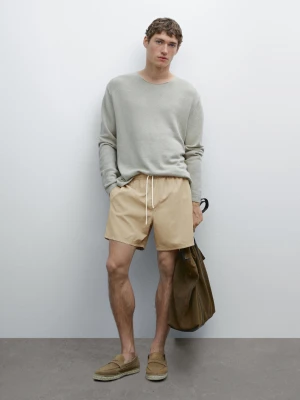 Gładkie Szorty Kąpielowe Regular Fit - Piaskowy - - Massimo Dutti - Mężczyzna