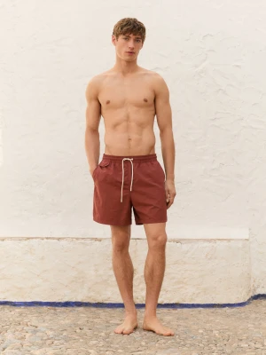 Gładkie Szorty Kąpielowe Regular Fit - Terakota - - Massimo Dutti - Mężczyzna