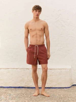 Gładkie Szorty Kąpielowe Regular Fit - Terakota - - Massimo Dutti - Mężczyzna