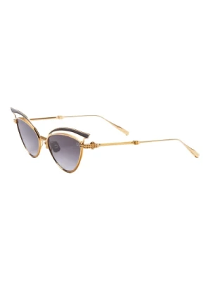 Glassliner Sunglasses - Yellow Gold Black Enamel/Dark Grey Valentino