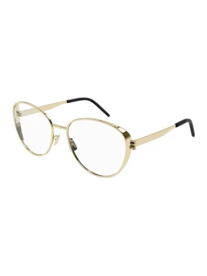 Glossy Light Gold Eyeglasses Saint Laurent