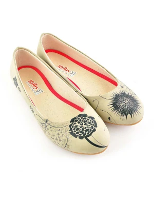 Goby Baleriny w kolorze beżowo-czarnym ze wzorem rozmiar: 39