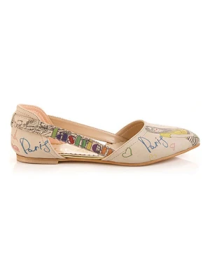 Goby Baleriny w kolorze beżowym ze wzorem rozmiar: 37