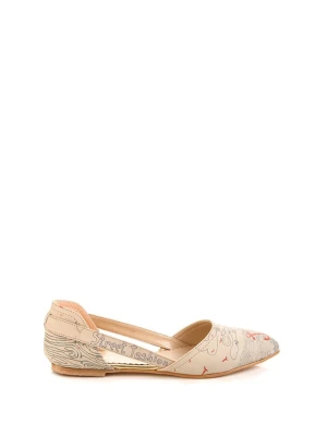 Goby Baleriny w kolorze beżowym ze wzorem rozmiar: 39