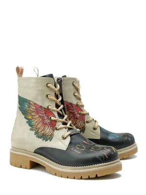 Goby Botki w kolorze beżowo-czarnym rozmiar: 42