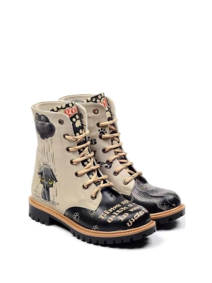 Goby Botki w kolorze beżowym ze wzorem rozmiar: 36