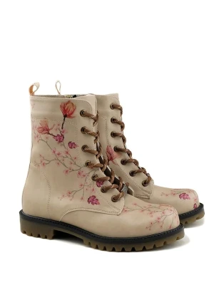 Goby Botki w kolorze beżowym ze wzorem rozmiar: 37